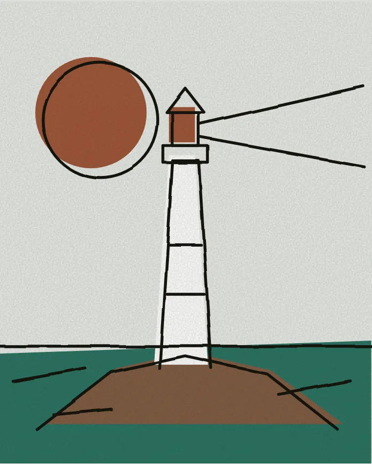 Off-register flat, drawn line