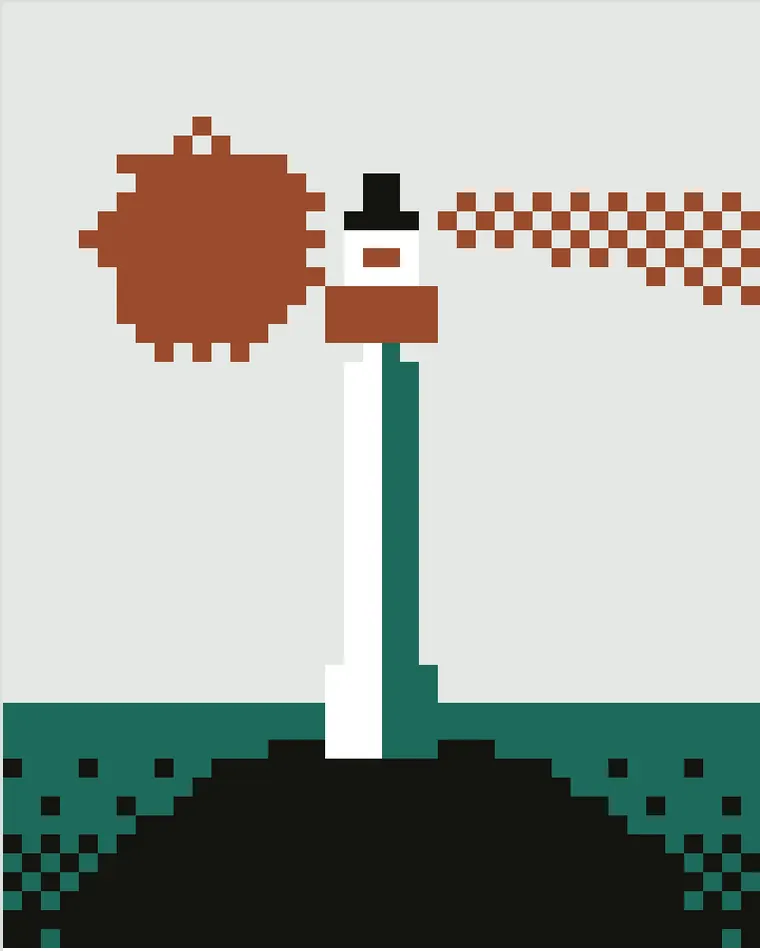 Dithered pixel grid