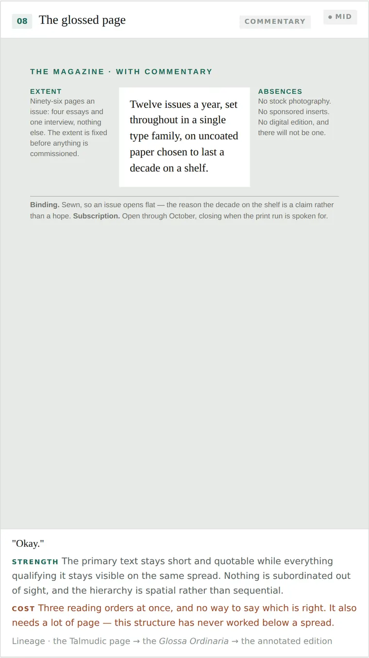 The glossed page