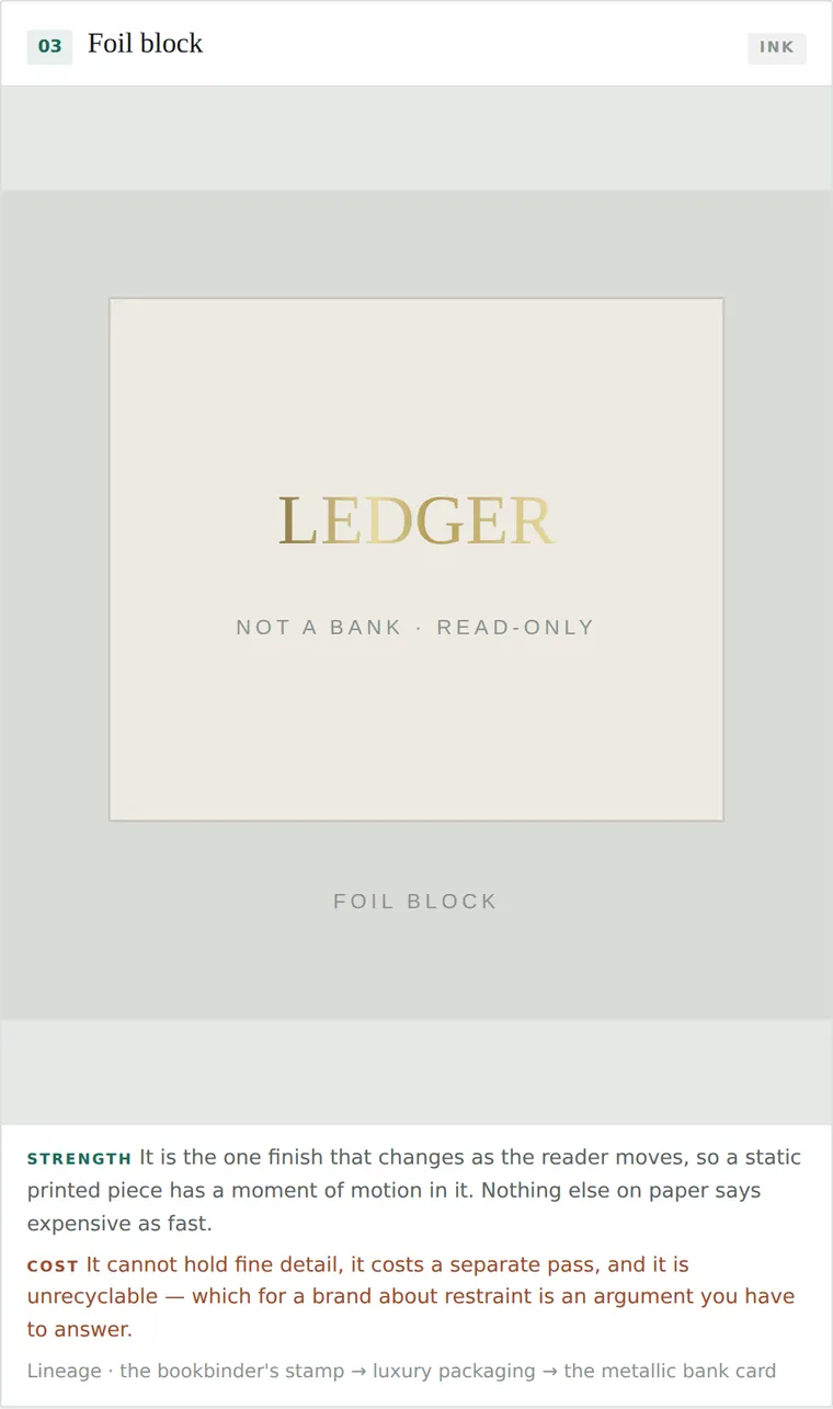 Foil block