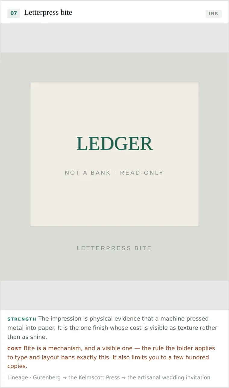 Letterpress bite